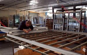 Bifolds being manufactured in our aluminium factory